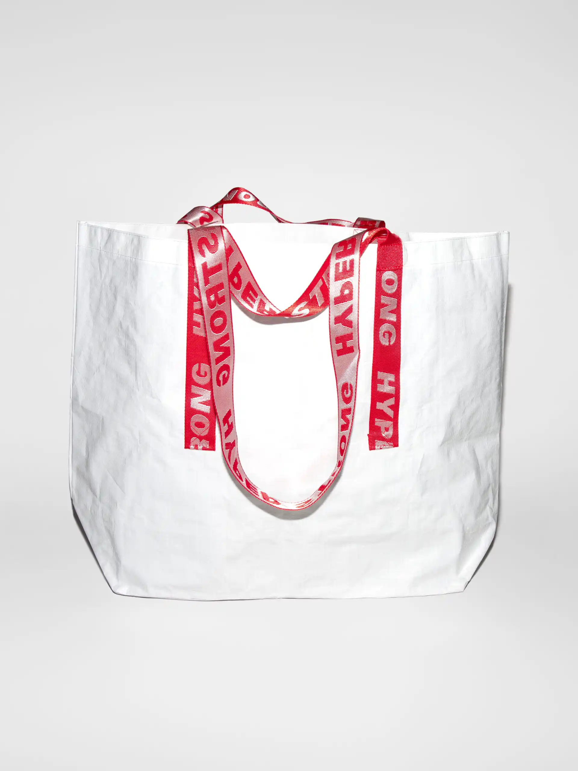 White/Red Tote Bag